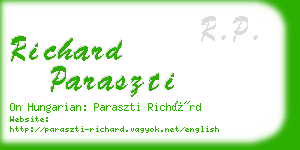 richard paraszti business card